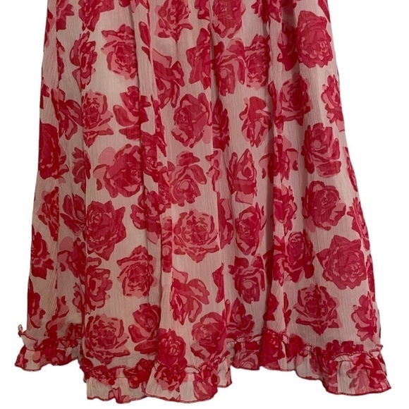 Pumpkin Patch Pink Rose Print Sleeveless Shift Dress Size 6 - Picture 3 of 5